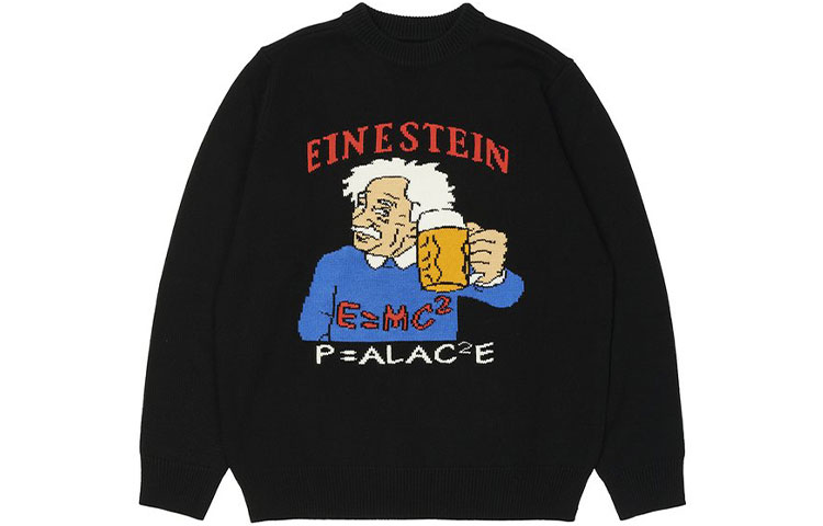 Palace FW21 Eine Stein Einstein Cartoon Knit Sweater Black Unisex Pullover P21KW006