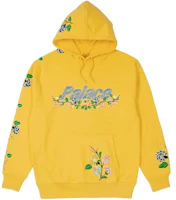 Palace FW21 Flower Stitch Hoodie Yellow Unisex Floral Embroidered Pullover P21CS163 Palace FW21 Flower Stitch Hoodie Yellow Unisex Floral Embroidered Pullover P21CS163