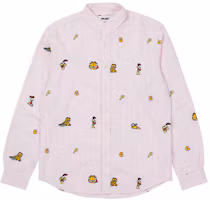 PALACE FW21 Garfield Boojie Shirt Embroidered Cartoon Long Sleeve Pink Unisex. P21SHT001 PALACE FW21 Garfield Boojie Shirt Embroidered Cartoon Long Sleeve Pink Unisex. P21SHT001