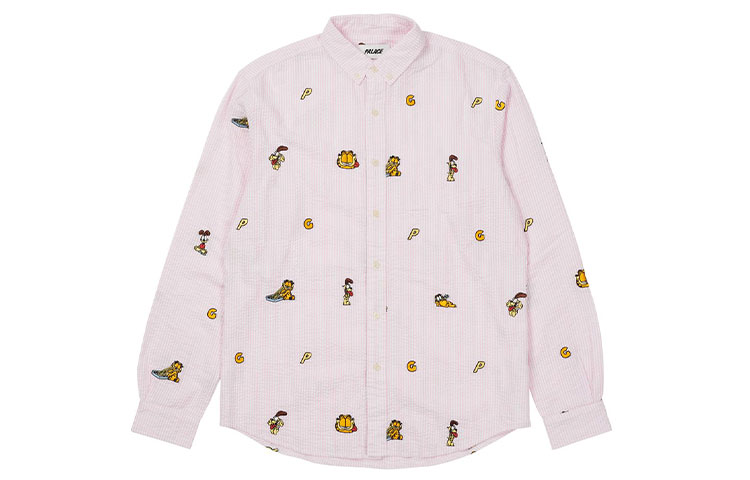 PALACE FW21 Garfield Boojie Shirt Embroidered Cartoon Long Sleeve Pink Unisex. P21SHT001 圖 2