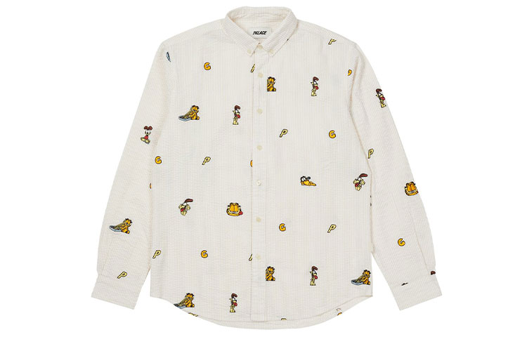 PALACE FW21 Garfield Boojie White Cartoon Embroidered Shirt Unisex Long Sleeve. P21SHT002 圖 2