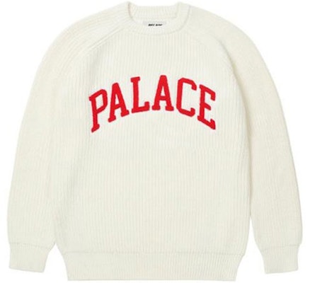 Suéter de Punto Unisex PALACE FW21 Logo Crewneck Blanco. P2KW028 Order Suéter de Punto Unisex PALACE FW21 Logo Crewneck Blanco. P2KW028
