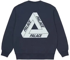 PALACE FW21 Navy Slub Crew Sweatshirt with Logo Print - Unisex. P21CS069 PALACE FW21 Navy Slub Crew Sweatshirt with Logo Print - Unisex. P21CS069