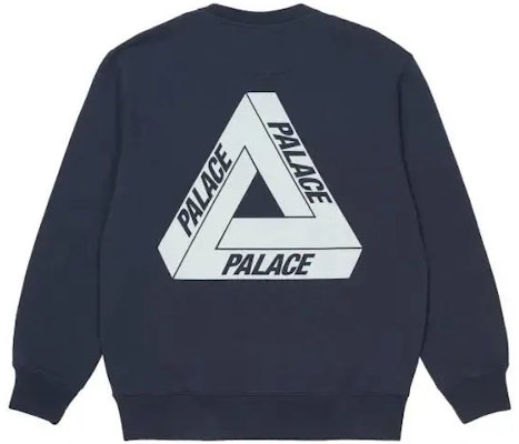PALACE FW21 Navy Slub Crew Sweatshirt dengan Logo Cetak - Uniseks. P21CS069 Order PALACE FW21 Navy Slub Crew Sweatshirt dengan Logo Cetak - Uniseks. P21CS069