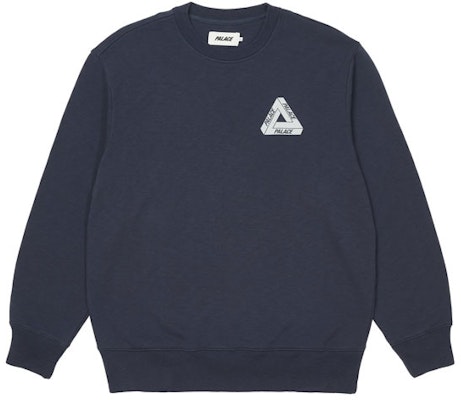 PALACE FW21 Navy Slub Crew Sweatshirt dengan Logo Cetak - Uniseks. P21CS069 Lookbook PALACE FW21 Navy Slub Crew Sweatshirt dengan Logo Cetak - Uniseks. P21CS069