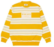 Palace FW21 Rainbow Stripe Yellow Longsleeve Crewneck Unisex Sweater P21ES039 Palace FW21 Rainbow Stripe Yellow Longsleeve Crewneck Unisex Sweater P21ES039