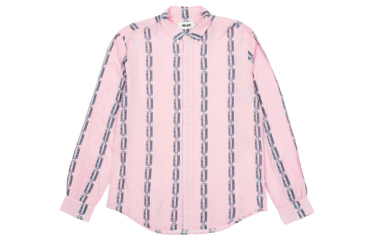 PALACE FW21 Razor Sharp Chain Pattern Long Sleeve Shirt Pink Unisex. P21SHT006