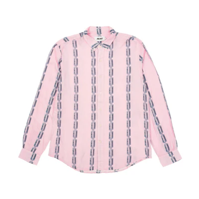 PALACE FW21 Razor Sharp Chain Pattern Long Sleeve Shirt Pink Unisex. P21SHT006