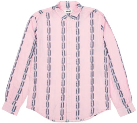 PALACE FW21 Razor Sharp Chain Pattern Long Sleeve Shirt Pink Unisex. P21SHT006 Order PALACE FW21 Razor Sharp Chain Pattern Long Sleeve Shirt Pink Unisex. P21SHT006