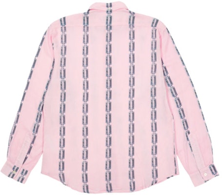 PALACE FW21 Razor Sharp Chain Pattern Long Sleeve Shirt Pink Unisex. P21SHT006 Lookbook PALACE FW21 Razor Sharp Chain Pattern Long Sleeve Shirt Pink Unisex. P21SHT006