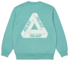 PALACE FW21 Slub Crew Green Mint Triangle Logo Unisex Pullover Sweatshirt. P21CS072 PALACE FW21 Slub Crew Green Mint Triangle Logo Unisex Pullover Sweatshirt. P21CS072