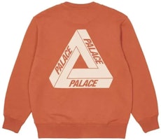 PALACE FW21 Slub Crew Orange Triangle Logo Pullover Sweatshirt Unisex Orange. P21CS070 PALACE FW21 Slub Crew Orange Triangle Logo Pullover Sweatshirt Unisex Orange. P21CS070