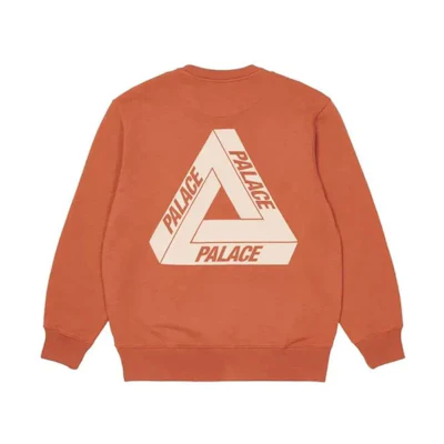 PALACE FW21 Slub Crew Orange Triangle Logo Pullover Sweatshirt Unisex Orange. P21CS070