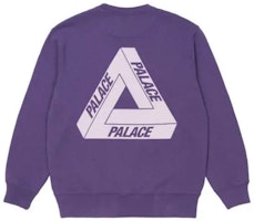 PALACE FW21 Slub Crew Purple Triangle Logo Sweatshirt Unisex Purple. P21CS071 PALACE FW21 Slub Crew Purple Triangle Logo Sweatshirt Unisex Purple. P21CS071