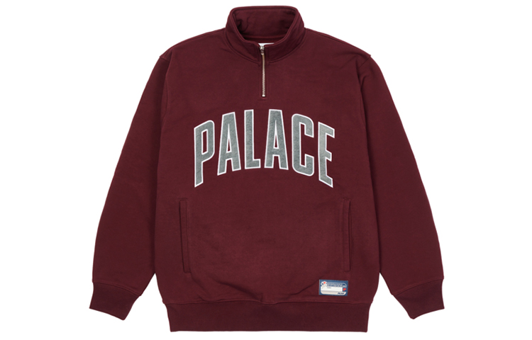 Palace FW21 Ultimo 1/4 Zip Funnel Neck Logo Sweatshirt Red Unisex P21CS196