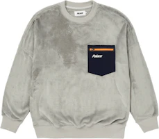 Palace FW21 Ultimo Fleece Pocket Crewneck Sweatshirt Gray Unisex Winter Style P21CS123 Palace FW21 Ultimo Fleece Pocket Crewneck Sweatshirt Gray Unisex Winter Style P21CS123