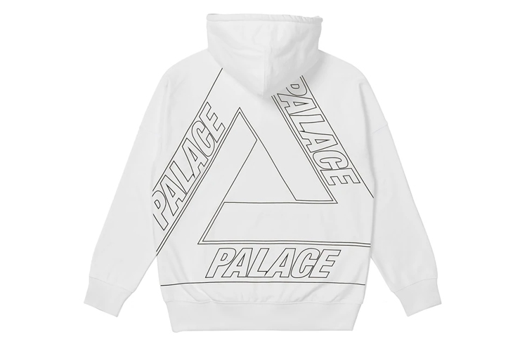 Palace FW21 ULTIMO Jumbo Tri-Ferg Drop Shoulder Hoodie White Unisex P21CS256