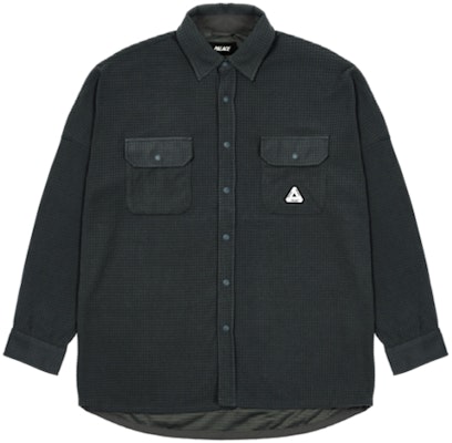 PALACE FW21 Ultimo Polar Grid Black Logo Overshirt Unisex Long Sleeve Shirt. P21SHT022 Buy PALACE FW21 Ultimo Polar Grid Black Logo Overshirt Unisex Long Sleeve Shirt. P21SHT022