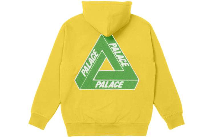 Order Palace FW21 Ultimo Tri-Chenille Hoodie Yellow Triangle Logo Hooded Sweatshirt PAL-FW21-408