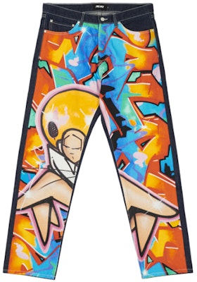 PALACE FW21 Ultimo Zomby靛蓝牛仔裤卡通印花男女同款深蓝色. P21D019 Order PALACE FW21 Ultimo Zomby靛蓝牛仔裤卡通印花男女同款深蓝色. P21D019