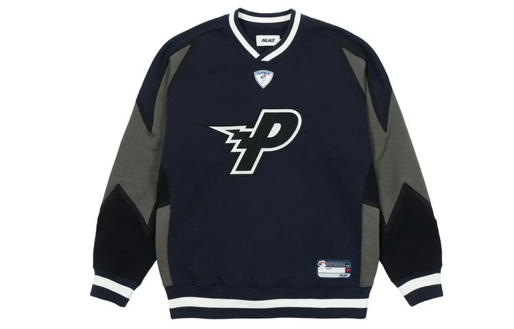 PALACE FW21 SALOMON Bolt Crew Grey/Black Logo Print V-Neck Sweatshirt Unisex. P21CS013 圖 2