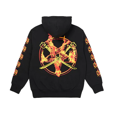PALACE FW21 SALOMON Flame Hoodie Black Unisex Pullover Graphic Sweatshirt. P21HD014