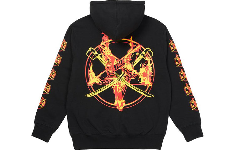 PALACE FW21 SALOMON Flame Hoodie Black Unisex Pullover Graphic Sweatshirt. P21HD014 圖 2