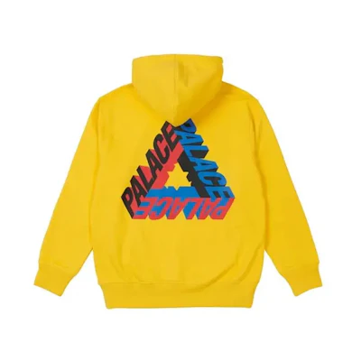 Palace FW21 Yellow Hoodie Winter Collection Unisex Letter Print Pullover P21HD026