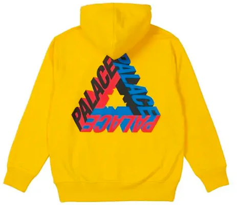 Palace FW21 Yellow Hoodie Winter Collection Unisex Letter Print Pullover P21HD026 Order Palace FW21 Yellow Hoodie Winter Collection Unisex Letter Print Pullover P21HD026