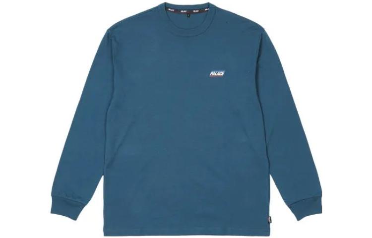 Palace FW22 Basically Petrol Blue Logo Print Longsleeve Crewneck Sweater P23LS164