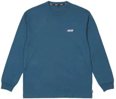 Palace FW22 Basically Petrol Blue Logo Print Longsleeve Crewneck Sweater P23LS164 Palace FW22 Basically Petrol Blue Logo Print Longsleeve Crewneck Sweater P23LS164