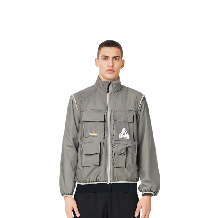 Sizing 팔라스 FW22 코듀라 RS 집오프 멀티포켓 자켓 라이트 그레이. P23JK114