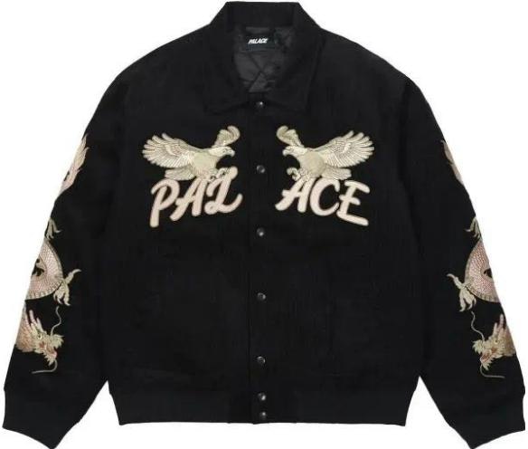 palace-fw-22-double-dragon-tour-jacket-black-eagle-print-unisex-outerwear-p23-jk-172