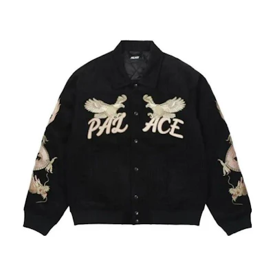 PALACE FW22 Double Dragon Tour Jacket Black Eagle Print Unisex Outerwear. P23JK172
