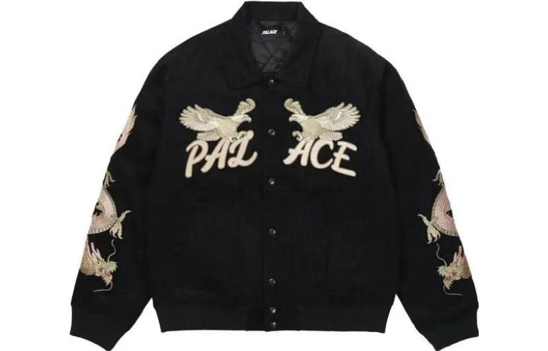 Order PALACE FW22 Double Dragon Tour Jacket Black Eagle Print Unisex Outerwear. P23JK172
