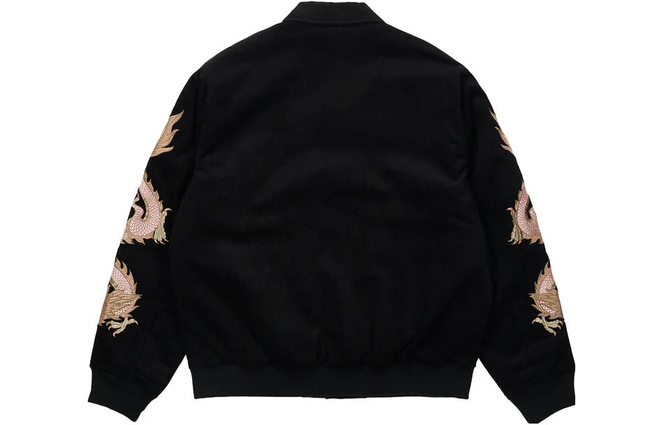 Lookbook PALACE FW22 Double Dragon Tour Jacket Black Eagle Print Unisex Outerwear. P23JK172