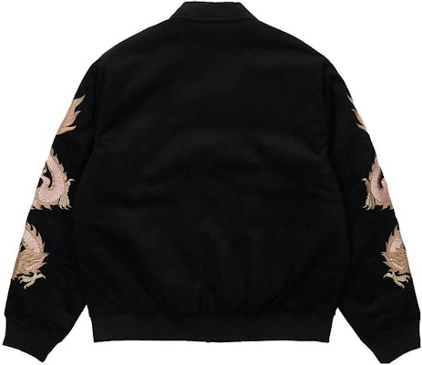 PALACE FW22 Double Dragon Tour Jacket Black Eagle Print Unisex Outerwear. P23JK172 Lookbook PALACE FW22 Double Dragon Tour Jacket Black Eagle Print Unisex Outerwear. P23JK172