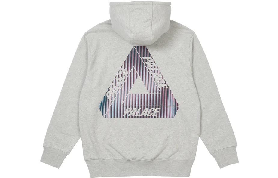 PALACE FW22 Grey Marl Tri-Lenticular Logo Hoodie Unisex Pullover. P23CS243