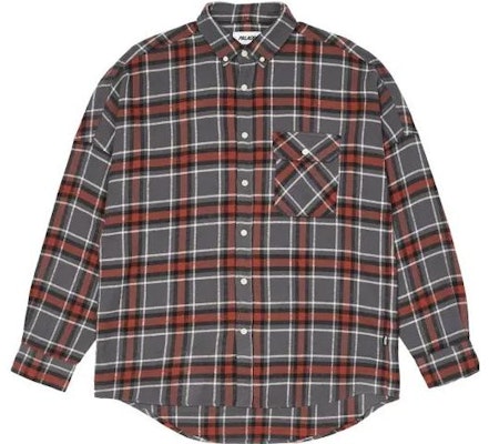 팔라스 FW22 회색 빨강 체크 어깨 셔츠 가슴 포켓 포함 P23SHT061 Order 팔라스 FW22 회색 빨강 체크 어깨 셔츠 가슴 포켓 포함 P23SHT061