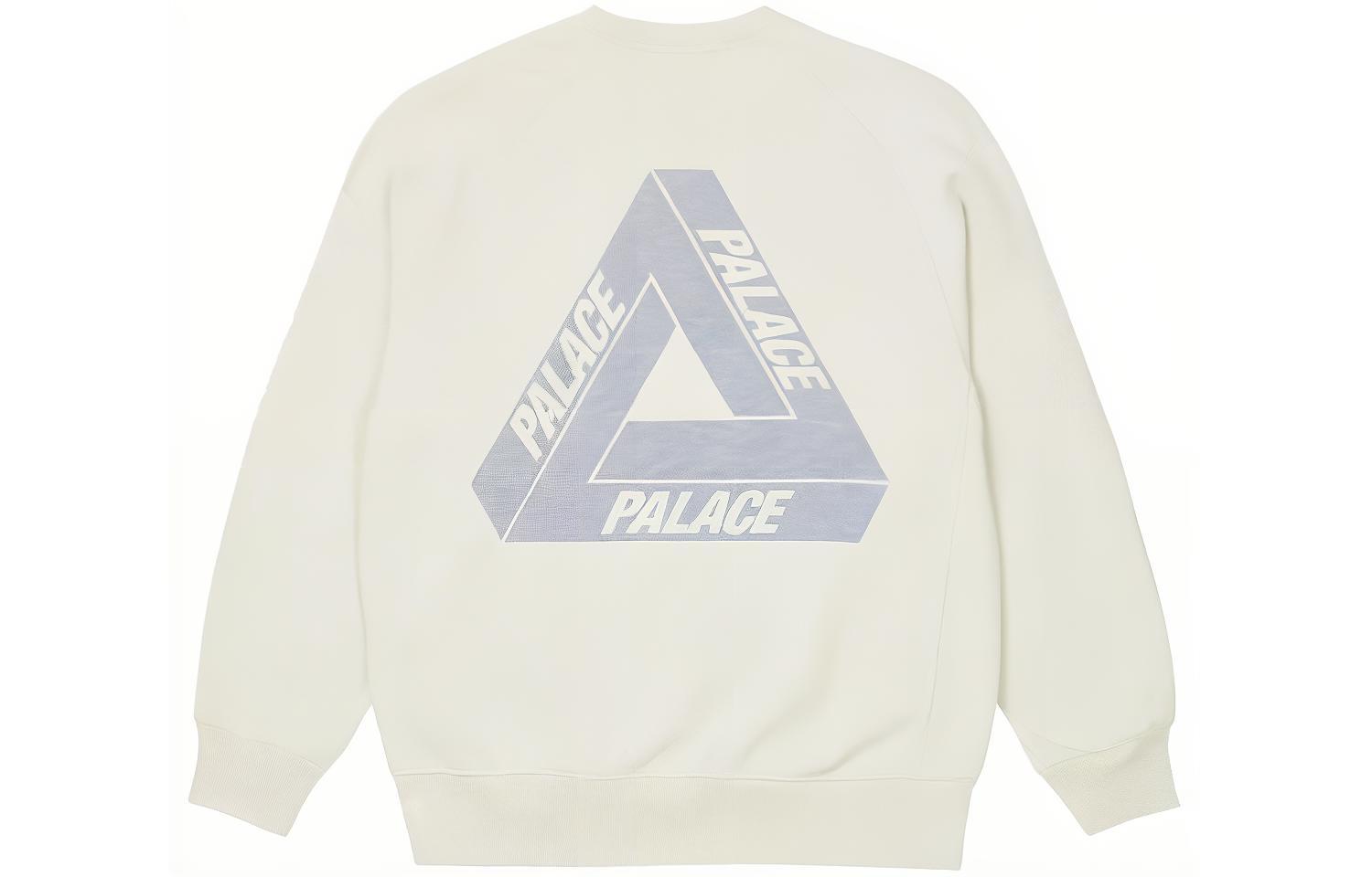 Lookbook PALACE FW22 男士标志印花米白色长袖圆领卫衣. P23CS141