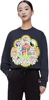 Shop Palace FW22 Logo Print Casual Navy Pullover Sweatshirt Unisex Fit P23CW036