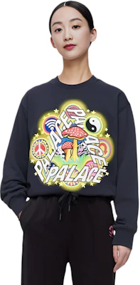 Palace FW22 Logo Print Casual Navy Pullover Sweatshirt Unisex Fit P23CW036 Shop Palace FW22 Logo Print Casual Navy Pullover Sweatshirt Unisex Fit P23CW036