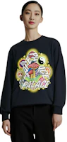 Purchase Palace FW22 Logo Print Casual Navy Pullover Sweatshirt Unisex Fit P23CW036