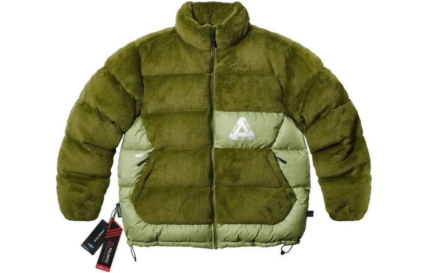 PALACE FW22 Logo Print Paneled Padded Jacket Unisex Couple Style Grass Green. P23JK118