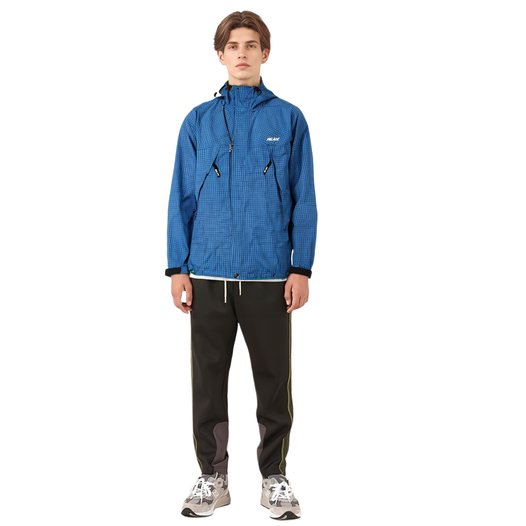 Shop PALACE FW22 Jaket Mountain Parka Biru Stripe Bordir Hoodie Unisex. P23JK026