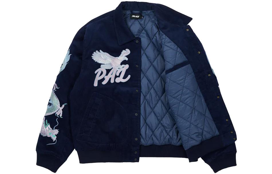 PALACE FW22 Navy Double Dragon Tour Jacket Unisex with Logo and Dragon-Eagle Print. P23JK176 圖 3