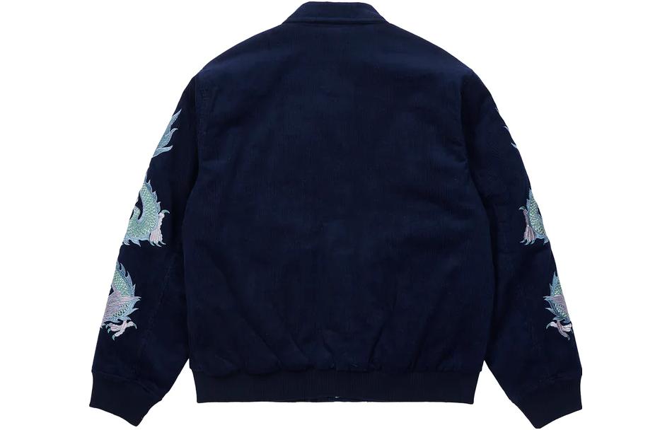 PALACE FW22 Navy Double Dragon Tour Jacket Unisex with Logo and Dragon-Eagle Print. P23JK176 圖 5