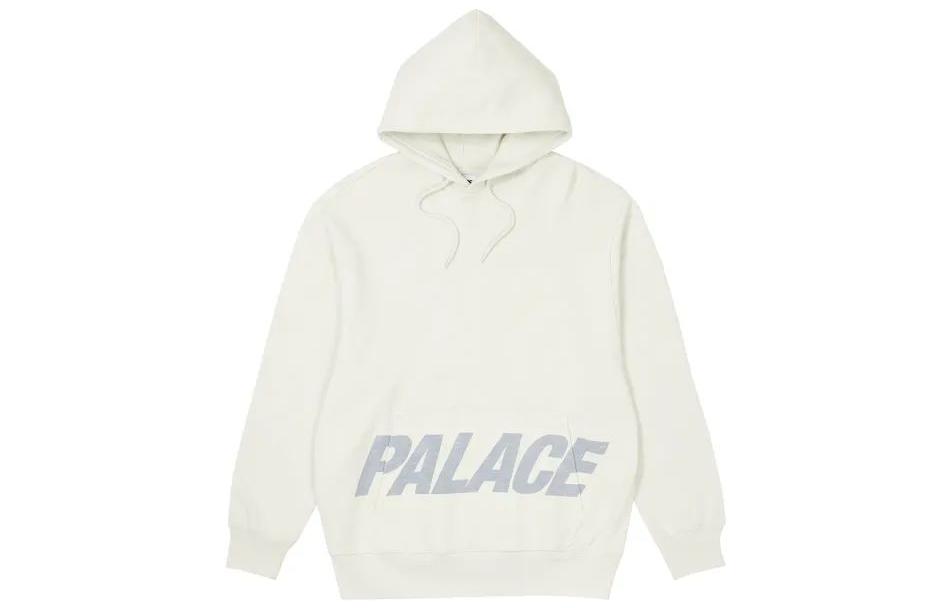 PALACE FW22 Pal Pocket Slub Hoodie White  Off-White Letter Print Hoodie. P23CS127