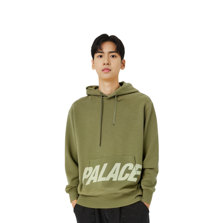 Palace FW22 Pal Pocket Slub Olive Hoodie Men’s Military Green Pullover Sweatshirt P23CS129 圖 4
