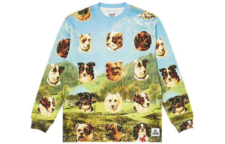 Palace FW22 Payne Waffle Blue Crewneck Longsleeve Unisex Sweater 23ES016